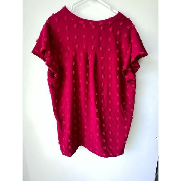 Womens short sleeve red v neck casual holidays casual party comfortable size XL. - Picture 6 of 11